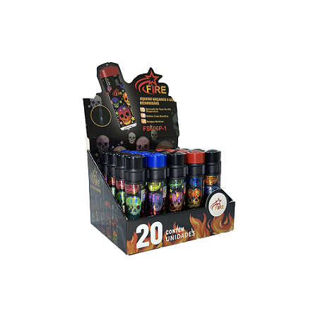 Display Maçarico Firestar Skull 1 Chama FS606P-1 (CX/20un)