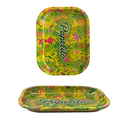 Bandeja De Metal Papelito Pequena 18x14 - Fauna e Flora Verde