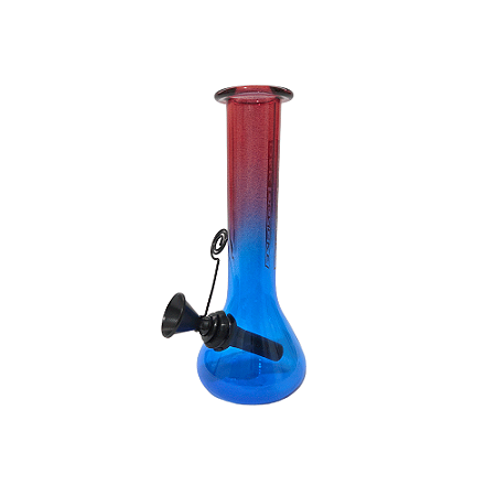 Bong De Vidro DK Cônico Pequeno - Azul / Vermelho
