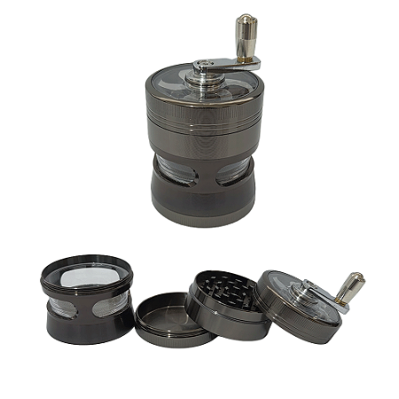 Dichavador De Metal DK Manivela Visor Grande - Chumbo