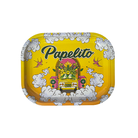 Bandeja De Metal Papelito Pequena 18x14 - Amarelo