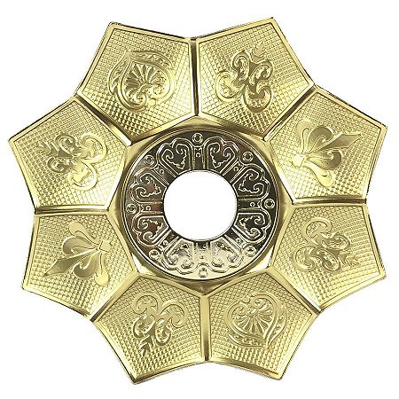 Prato EBS Hookah New Lotus M 22cm - Dourado/Dourado