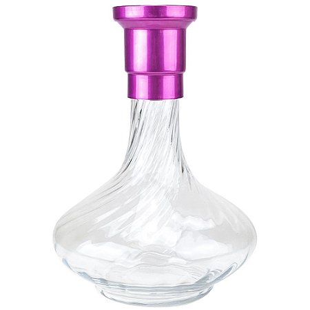 Vaso ZH Genie 30cm Rigado - Rosa/Clear