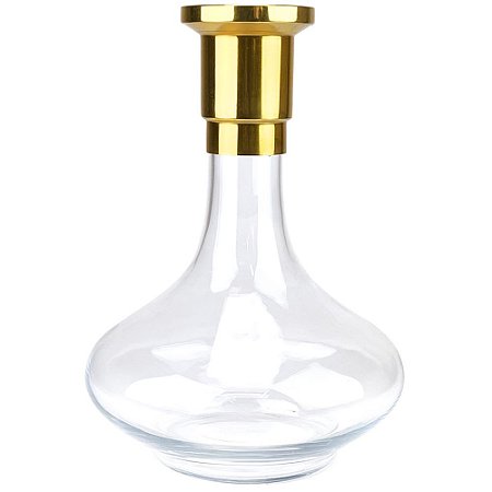 Vaso ZH Genie 30cm Liso - Dourado/Clear