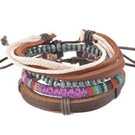 Mix De Pulseiras Masculinas Coral - 5 peças