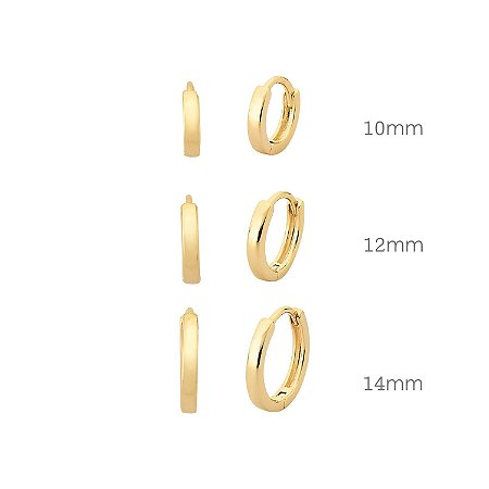 Brinco Semijóia Folheado a Ouro 18K Argola Slim - PAR