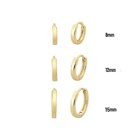Brinco Semijóia Folheado a Ouro 18K Argola Slim - PAR