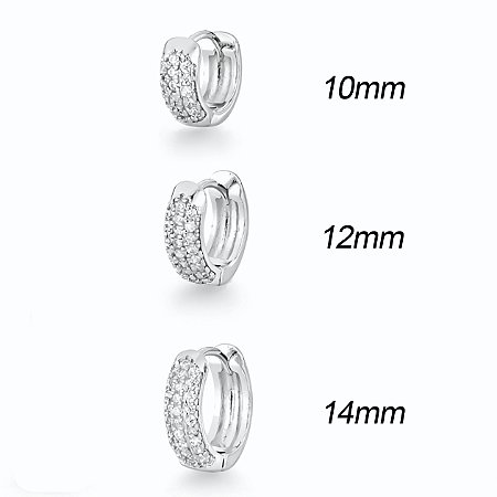 Brinco Argola Cravejada Pavê Cristal - 1 peça