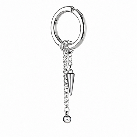 Brinco de Pressão de Argola Esfera / Corrente / Spike Prata- 1 Peça (Não é o par)