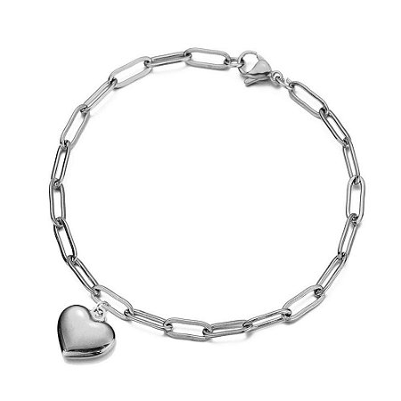 Pulseira Masculina Corrente Elo Coração