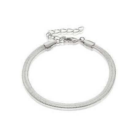 Pulseira Lacraia Fita Prateada Ajustável