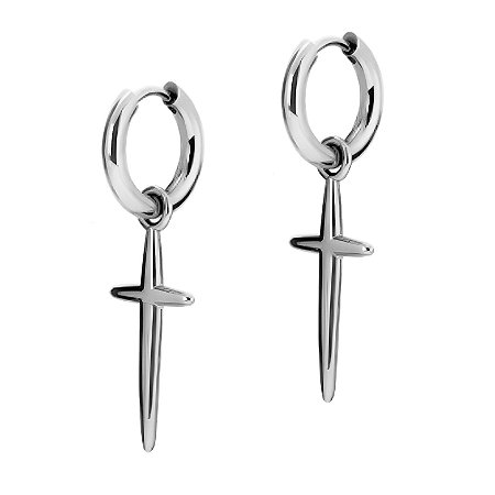 Brinco Masculino Argola Cruz Cometa - PAR