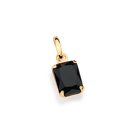 Pingente Folheado a Ouro 18k Rommanel Cristal Negro