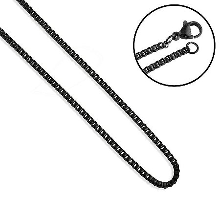 Colar Corrente Veneziana Preto 60cm
