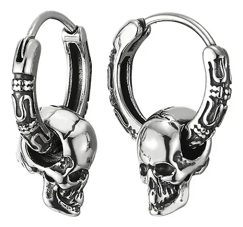 Brinco Masculino Caveira Berloque Caveira - 1 Peça (Não é o PAR)