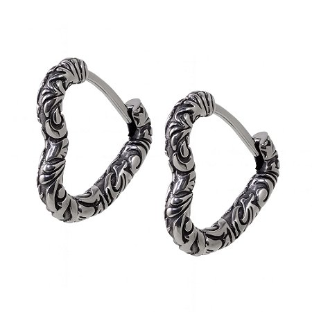 Brinco Masculino Rock Heart Coração - PAR