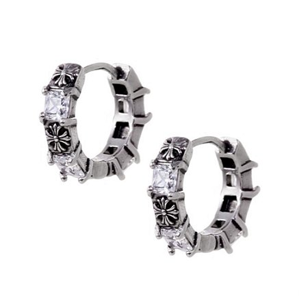Brinco Masculino de Argola Cravejado GlamRock - PAR