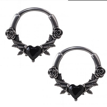 Brinco Masculino Argola Coração Gótico - PAR