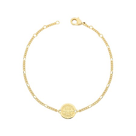 Pulseira Masculina São Bento Folheada a Ouro 18k