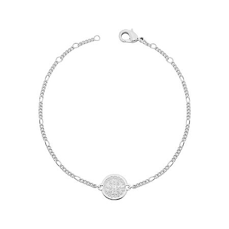 Pulseira Masculina Banho Ródio Prata
