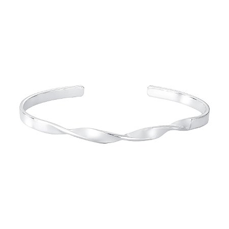 Bracelete Masculino de Ródio Prata Oval 2mm