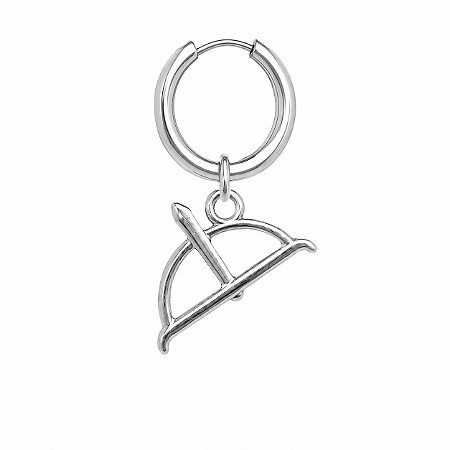 Brinco Masculino Arco e Fecha Oxóssi Prateado - PAR