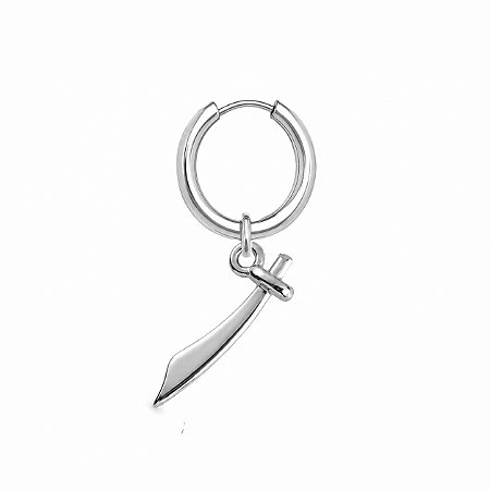 Brinco Masculino Espada de Iansã Prateado - PAR