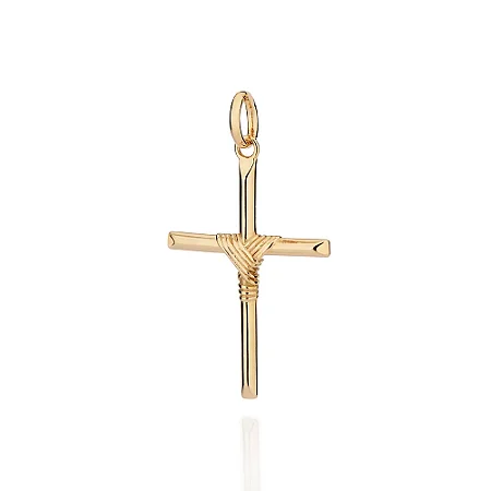 Pingente Folheado a Ouro 18k Rommanel Cruz Corda