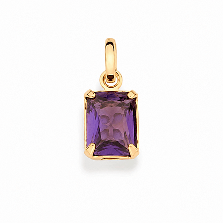 Pingente Folheado a Ouro 18k Rommanel Cristal Lilás