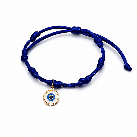 Pulseira Nós de Cetim Azul Olho Grego