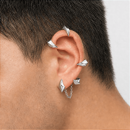 Ear Cuff Garras Prateado - 1 Peça (Não é o PAR)