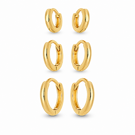 Brinco Semijóia Folheado a Ouro 18K Argola Clean - PAR
