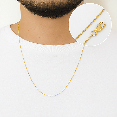 Corrente / Cordão de Ouro Masculino Folheado 18k Cartier
