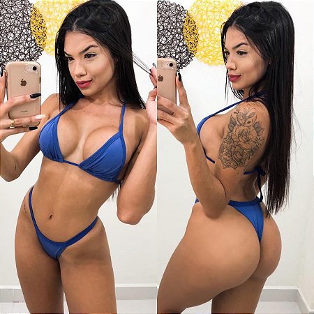 Conjunto biquíni fio dental marquinha Azul