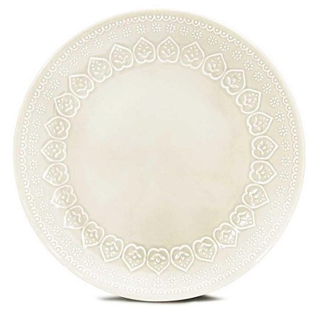 Corona Prato Raso Relieve Branco 26cm