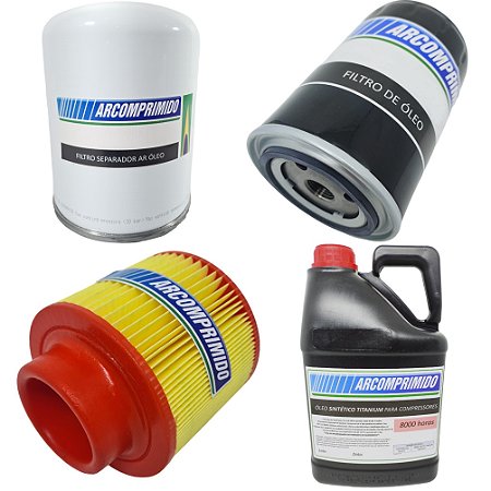 Filtros e 5L Óleo Sintético do Compressor Compair L11