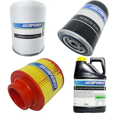 Filtros e 5L Óleo 4000hrs para Compressor Compair L11
