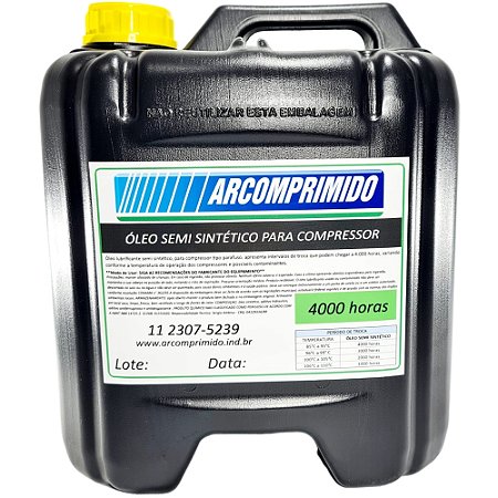 Óleo Semi Sintético Similar ao Atlas Copco Roto Inject Fluid Balde de 20L