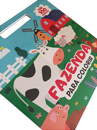 Fazenda Para Colorir com 100 Adesivos