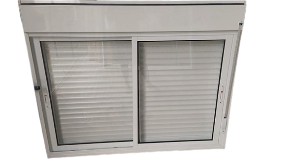 Janela 2 folhas c/Persiana Integrada Manual L-Suprema Branco Vidro 3mm