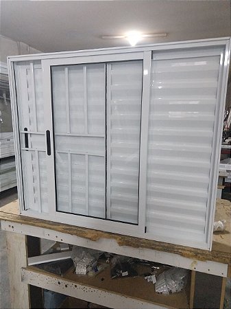 Veneziana 3F móveis Branco Linha 25 suprema com grade Vidro 3mm