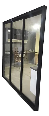 Porta Sacada Preta Linha Suprema Vidro 6mm