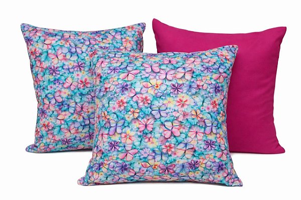 Kit 3 Capas de Almofada Jardim