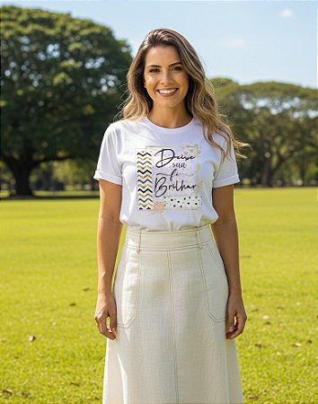 Camiseta Baby Look Feminina -Deixe sua Fé Brilhar