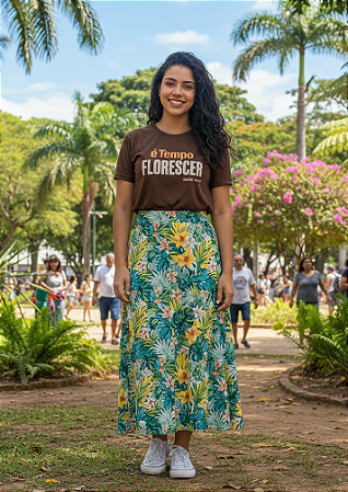 Camiseta Baby Look Feminina - É tempo de Florescer