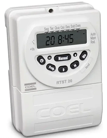 Timer Temporizador Digital Branco 100-240vca Rtst20 Coel