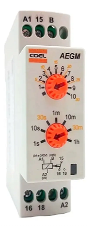 Relé Temporizador Multi Escala Pulso / Retardo Coel Aegm 24-240v