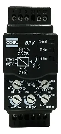 Relé de Tensão Monofásico Coel BPVWA-P 24 a 240 V