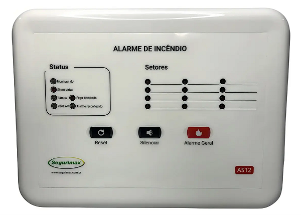 Central Alarme De Incêndio 12v 12 Setores Segurimax 26823