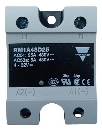 Relé Estado Sólido 25A 480V Carlo Gavazzi